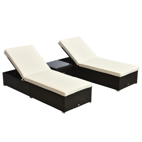 Black wicker best sale chaise lounge outdoor