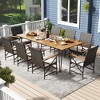 Tangkula 9 PCS Outdoor Patio Dining Set Armchairs Set of 8 and Acacia Wood Square Table - 2 of 4
