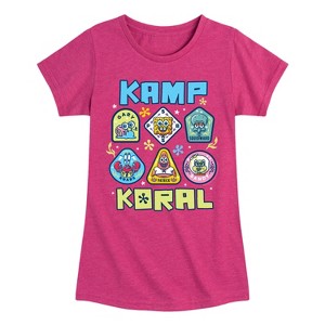 Girls' - SpongeBob SquarePants - Kamp Koral Kamp Koral Patches Fitted Short Sleeve Graphic T-Shirt - 1 of 4