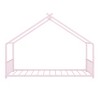 TOAOTBNBO Metal Platform Bed with Roof, Minimalist Bed Frame with Semi-enclosed Space, Modern Bed for Comfortable Sleeping, White - 2 of 4