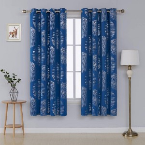 Deconovo Silver Foil Circle Room Darkening Curtains – 2 Panels - 1 of 4