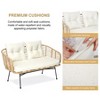 4-Piece PE Rattan Patio Set w/ Loveseat, Sofa & Coffee Table - Outdoor Conversation Set for Backyard - 4 of 4