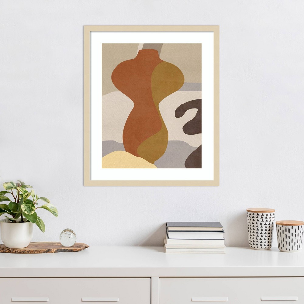 Photos - Other Decoration Amanti Art 21"x25" Cubist Vase IV by Melissa Wang Wood Framed Wall Art Print