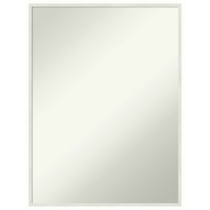19" x 25" Non-Beveled Lucie Wood Bathroom Wall Mirror White - Amanti Art: Modern Rectangular Vanity, Includes Mounting Hardware - 1 of 4