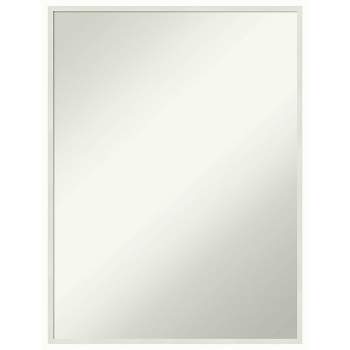 19" x 25" Non-Beveled Lucie Wood Bathroom Wall Mirror White - Amanti Art