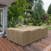KHOMO GEAR Large Patio Furniture Cover - Water-Resistant Outdoor Table & Chair Set Cover - Heavy Duty, Durable Protection for Deck or Backyard - Brown - 2 of 4