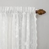 Set of 2 (24"x58") Alison Floral Lace Sheer Rod Pocket Kitchen Curtain Tier Pair White - No. 918: Valance Window Decor - 2 of 4