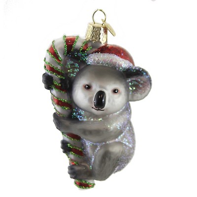 Old World Christmas 4.25" Christmas Koala Candy Cane  -  Tree Ornaments