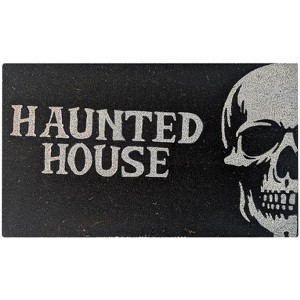 Kate Aurora Halloween Haunted House Bristled Coir Outdoor Welcome Mat - 18"x30" - 1 of 3