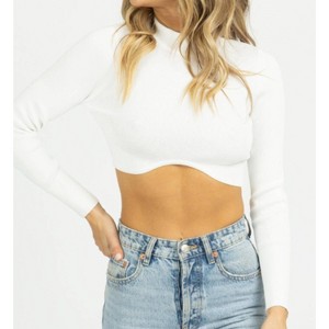 Women's UNDERBUST LONGSLEEVE CROP - OLIVACEOUS - 1 of 4