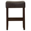 Okak 26.75 Inch Counter Stools Set of 2, Backless Fabric Barstools with Sturdy Metal Base, Minimalist Counter Height Seating - 4 of 4