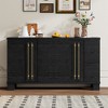 Tramull Wood Sideboard Buffet Cabinet with Gold Handles, Adjustable Shelf Storage Cabinet for Dining Room, Kitchen & Living Room - 3 of 4