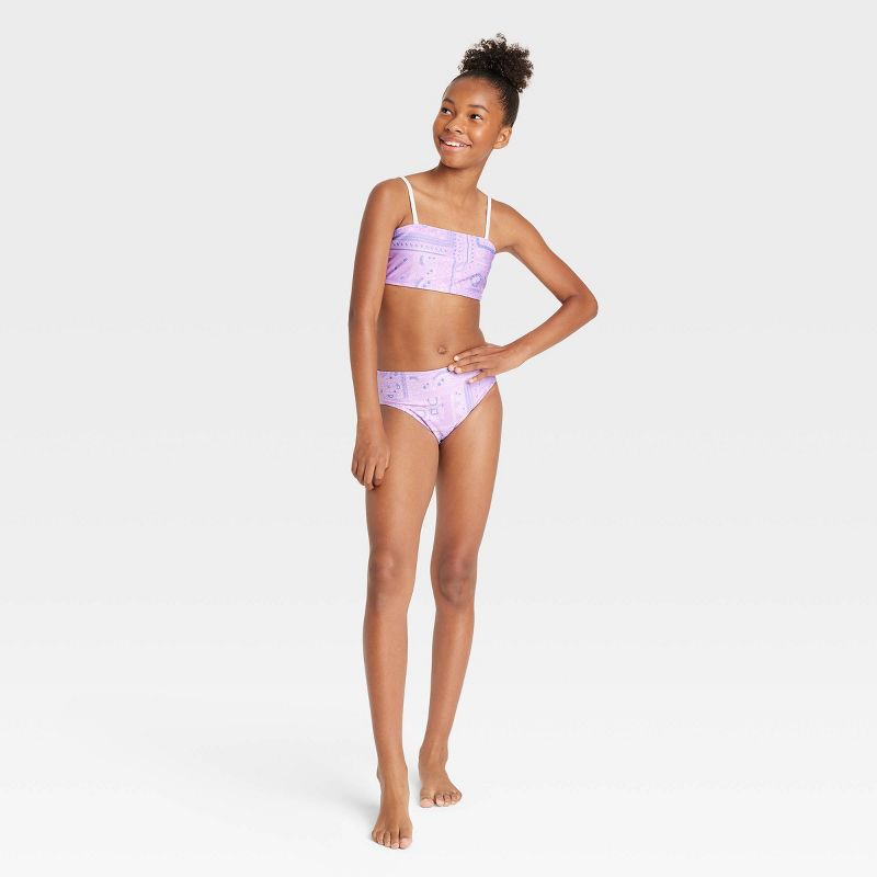 Girls' 3pc Desert Dreamer Swimwear Set - art class™ Lavender, 1 of 6