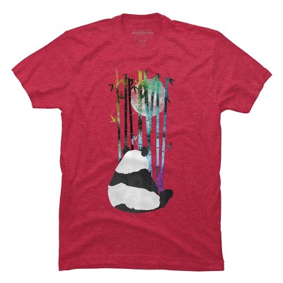 Men's Design By Humans Panda, Bamboo & the Moon By ikaruz T-Shirt