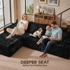 XIZZI No Assembly Needed Modular Deep Seating Sectional Sofa, Pure Sponge Structure Plush Polyester, Standard/Upgraded w/ Ottoman in Beige/Black/Gray - 3 of 4
