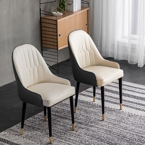 POVISON Contemporary Upholstered Dining Chairs Set of 2, High Back Armchairs, Black - 1 of 4