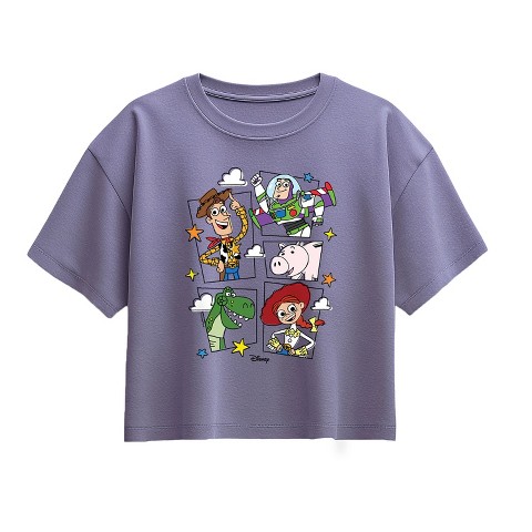 Детская футболка Toy Story Girls' Toying Around Grid Short Sleeve Boxy Graphic T-Shirt - Light Pink - Small