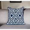HomeRoots 20" Blue and White Geometric Cotton Throw Pillow - 2 of 4