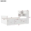 Platform Bed, Bed with Bookcase Headboard and Reversible Shelves, Storage Bed with 4 Storage Drawers, Wooden Frame Bed-Baofuwish - 4 of 4