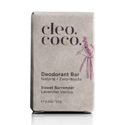 Cleo+Coco - Plastic Free Natural Deodorant Bar For Men and Women - Aluminum Free - Lavender Vanilla - 2oz