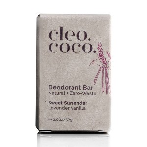 cleo+coco. Plastic Free Natural Deodorant Bar For Men and Women - Aluminum Free - Lavender Vanilla - 2oz - 1 of 4