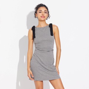 animal print halter neck dress Womens Dyland Check Mini Dress – Roxy main image 0