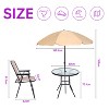 MUKE 6-Piece Patio Dining Set with Folding Chairs, Glass Table & Removable Umbrella for Outdoor Meals & Lounging - 2 of 4