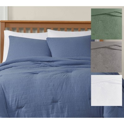 Blue Twin Microfiber Down Alternative Bedding Set