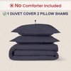 Set of 3 Queen Duvet Cover Set - 100 Egyptian Cotton Sateen, 600 TC, Dark Grey - 2 of 4