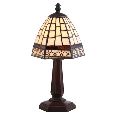 12" Carter Tiffany Style Table Lamp (Includes LED Light Bulb) Bronze - Jonathan Y