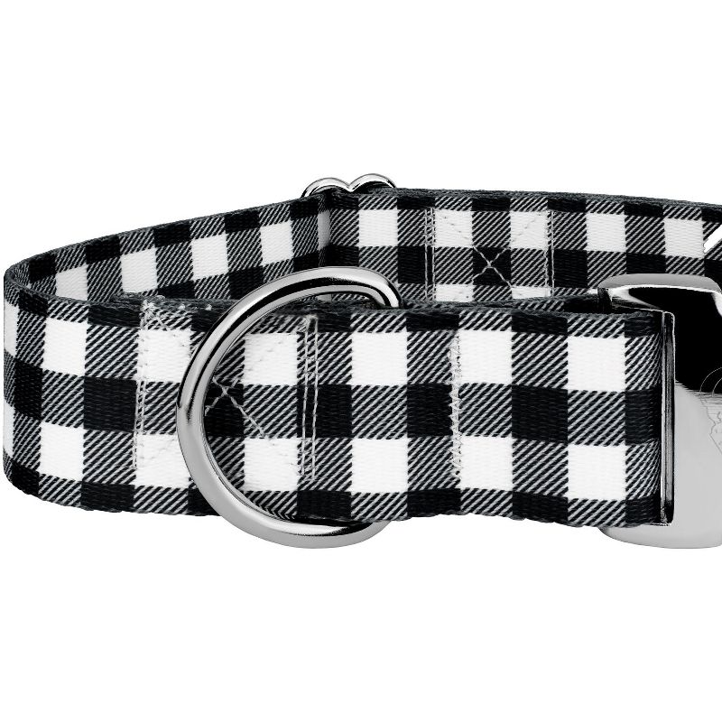 Country Brook Petz 1 1/2 Inch Premium Black & White Buffalo Plaid Dog Collar, 5 of 6