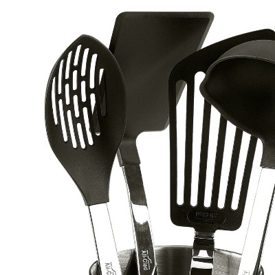 5-Piece Stainless Steel and Nylon Kitchen Tool Set with Caddy