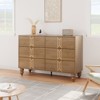 6 Drawer Dresser with Vintage Pattern Design, Modern Chest Dresser with Deep Drawers for Bedroom, Living Room, Entryway-Walnut & Gold - 2 of 4