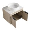 NicBex Floating Bathroom Vanity with 4 Styles Ceramic Basin,Bathroom Sink Vanity with Soft Close Doors,Bathroom Sink Cabinet for Bathroom,Oak - 4 of 4