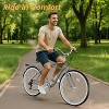 Docred Beach Cruiser Bike,24/26 Inch 7-Speed Adult Bicycle, Comfortable Step-Through Frame with Rear Rack, Classic City Cruiser - 2 of 4