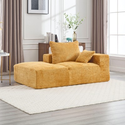 NicBex Couches for Living Room 2-Seat Combination Sofa Exquisite Fabric Comfortable Flexible and Changeable Sofa Couch with Pillows, Yellow