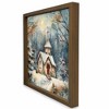 Creative Products Snowy Holiday Church 16 x 16 Brown Framed Print - 2 of 4