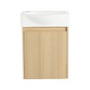 ALEXOUN 16" Small Bathroom Vanity with Round Ceramic Sink,Freestanding Cabinet , Soft Closing Doors,Modern Single Sink Vanity for Small Space - 4 of 4
