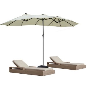Ainfox 15ft Large Patio Umbrella With LED Lights - 1 of 4