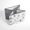 Bacati - Owls Gray/Beige Neutral Cotton Storage Box Large - 2 of 4
