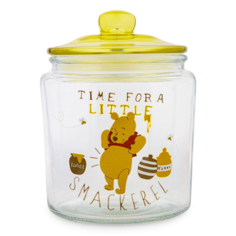 Silver Buffalo Disney Winnie the Pooh Glass Snack Jar Container With Lid | 6 Inches Tall, 1 of 7