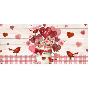 Briarwood Lane Valentine's Love Bouquet Mini Mat 22x10 Indoor Outdoor For Valentine's Doormat - 1 of 2