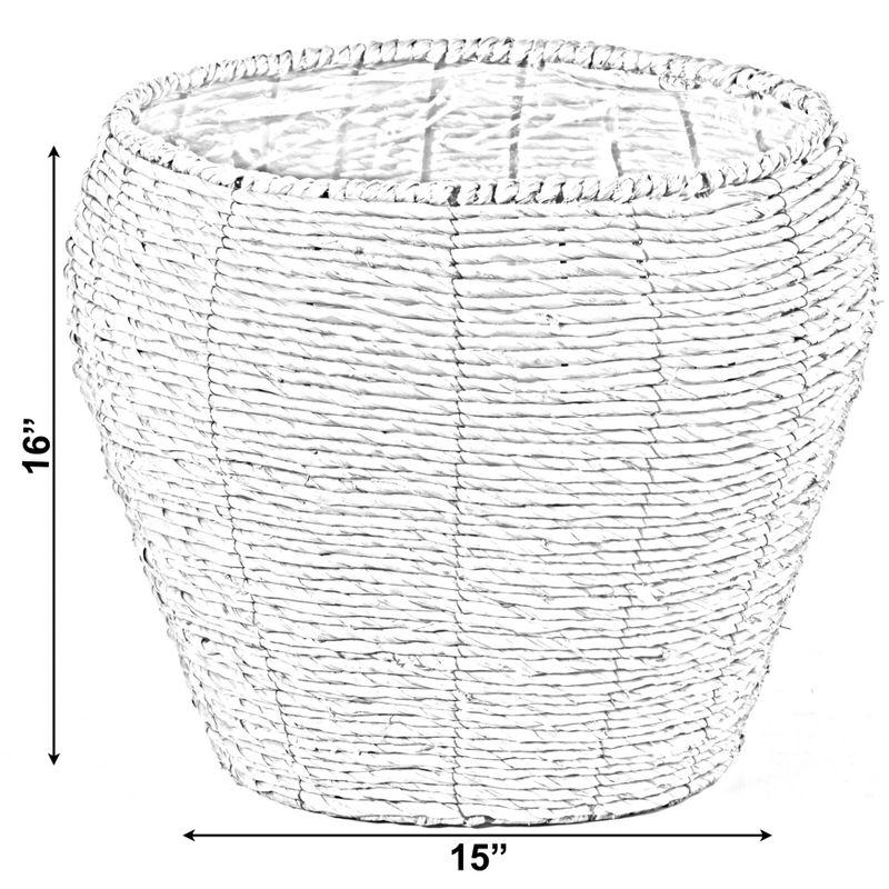 Vintiquewise Woven Round Flower Pot Planter Basket with Leak-Proof Plastic Lining, 4 of 6