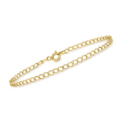 Pure Collection by Ross-Simons Italian 3mm 14kt Yellow Gold Curb-Link Bracelet