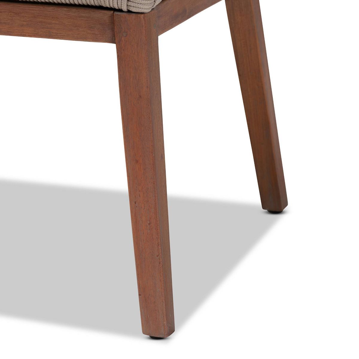 bali & pari Jennifer Woven Rope Mahogany Dining Armchair Gray/Walnut: Upholstered, No Assembly, Polyester/Cotton - thumbnail 8