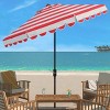 Maui Single Scallop Striped 9Ft Crank Push Button Tilt Umbrella - PAT8011 - Safavieh - 2 of 4