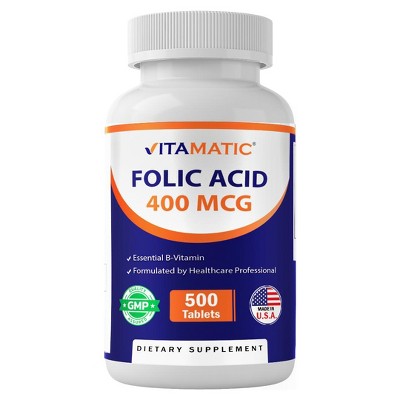 Folic Acid 400mcg - 500 Vegetarian Tablets