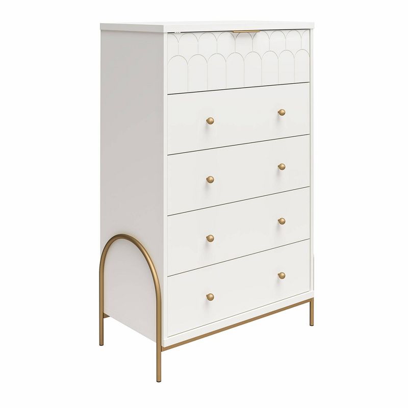Anastasia 5 Drawer Dresser White - CosmoLiving by Cosmopolitan, 1 of 11