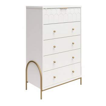 Anastasia 5 Drawer Dresser White - CosmoLiving by Cosmopolitan
