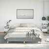 vidaXL California King Bed Frame, Fabric Upholstered Platform Bed Frame, Light Gray, No Mattress - 3 of 4